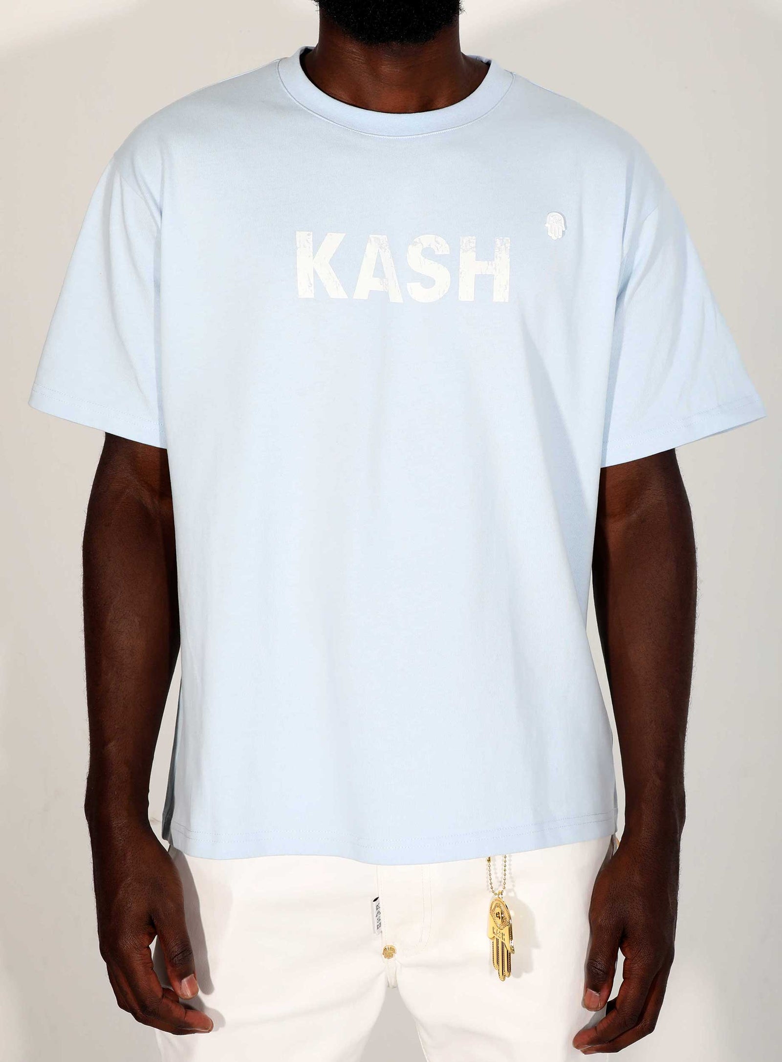 Maison Kash Tee in sky blue – view 7 of 9