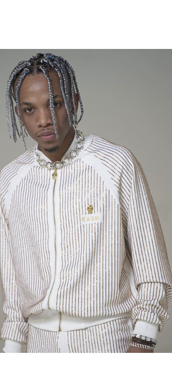 Kash Men's All Over Diamonds Pants in white/clear – view 2 of 13
