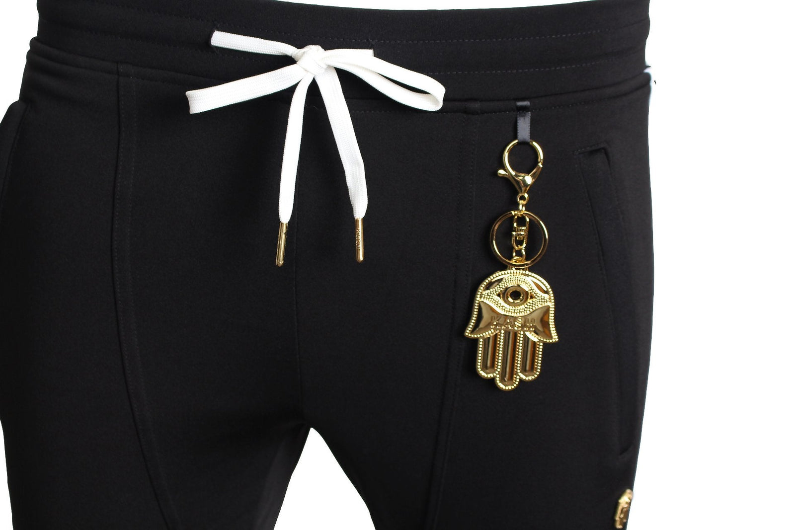 Kash Men's Icon Track Pants with Hamsa in black – view 5 of 11