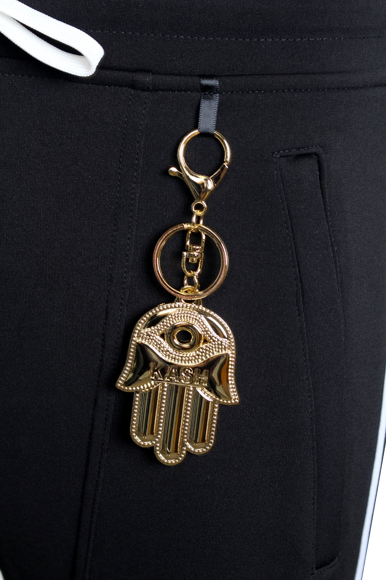 Kash Men's Icon Track Pants with Hamsa in black – view 7 of 11