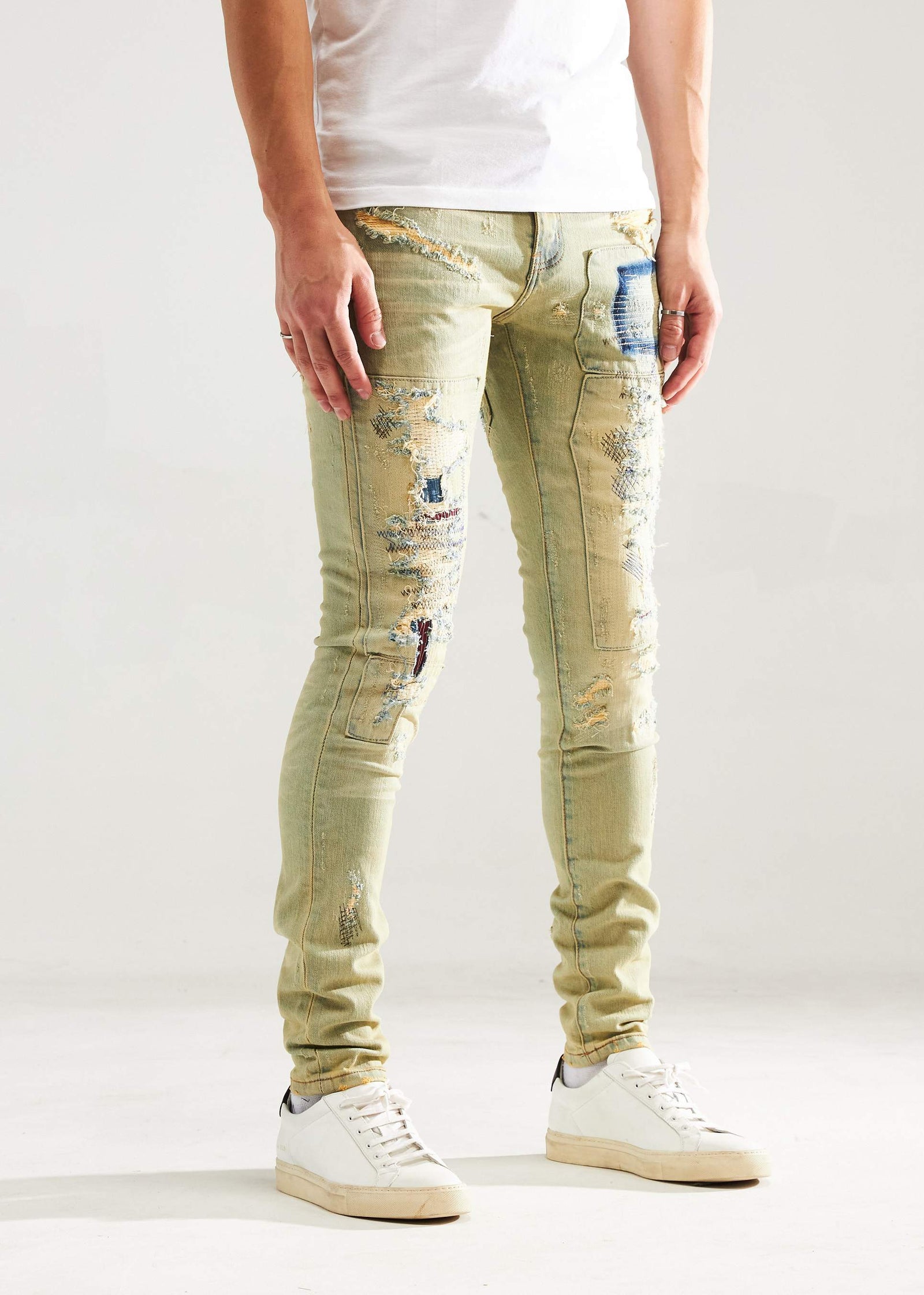 BARKER DENIM-WASHED DISTRESSED