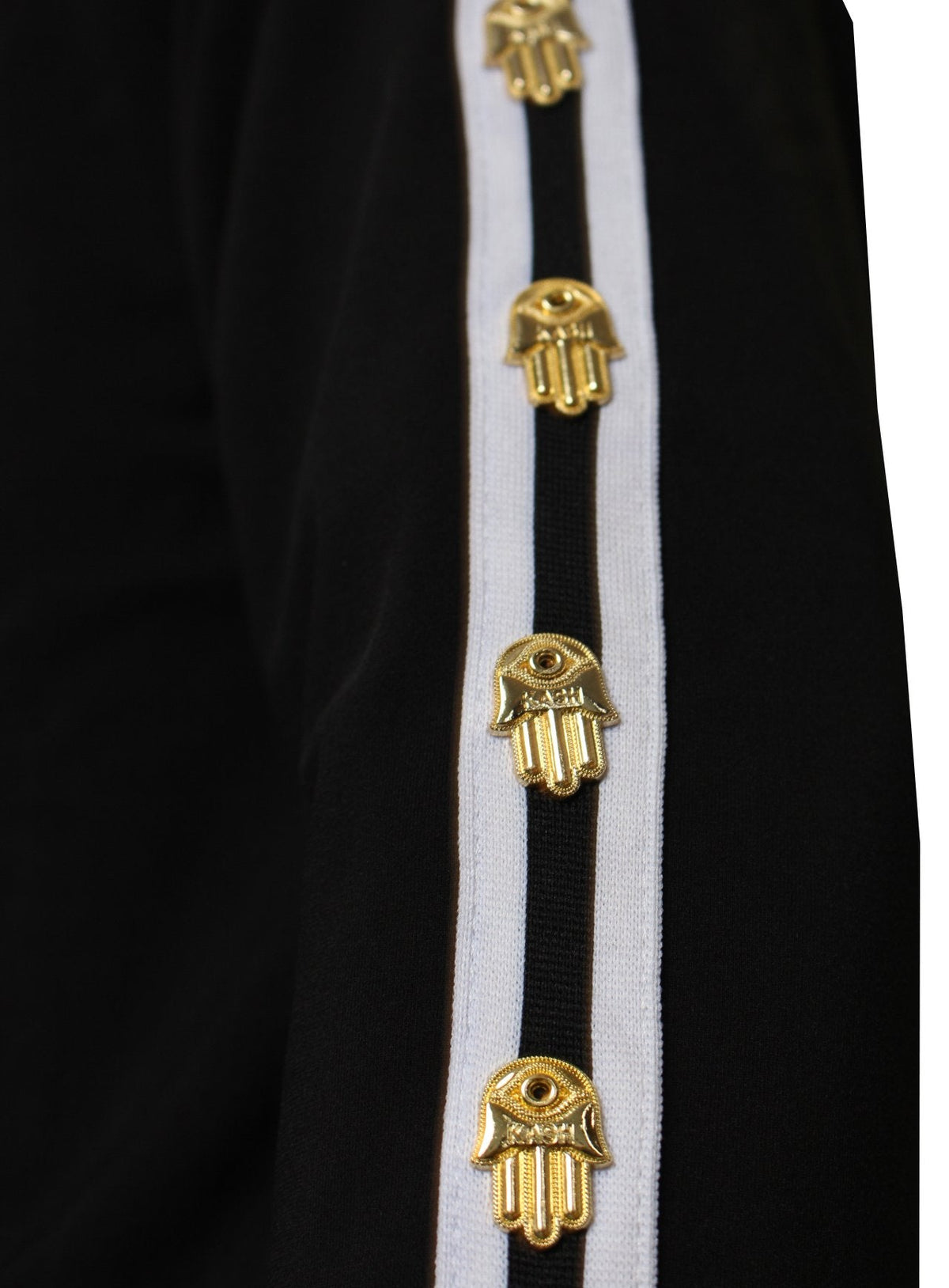 Men&#39;s Long Sleeve Icon Track Jacket with HAMSA Hand-Black