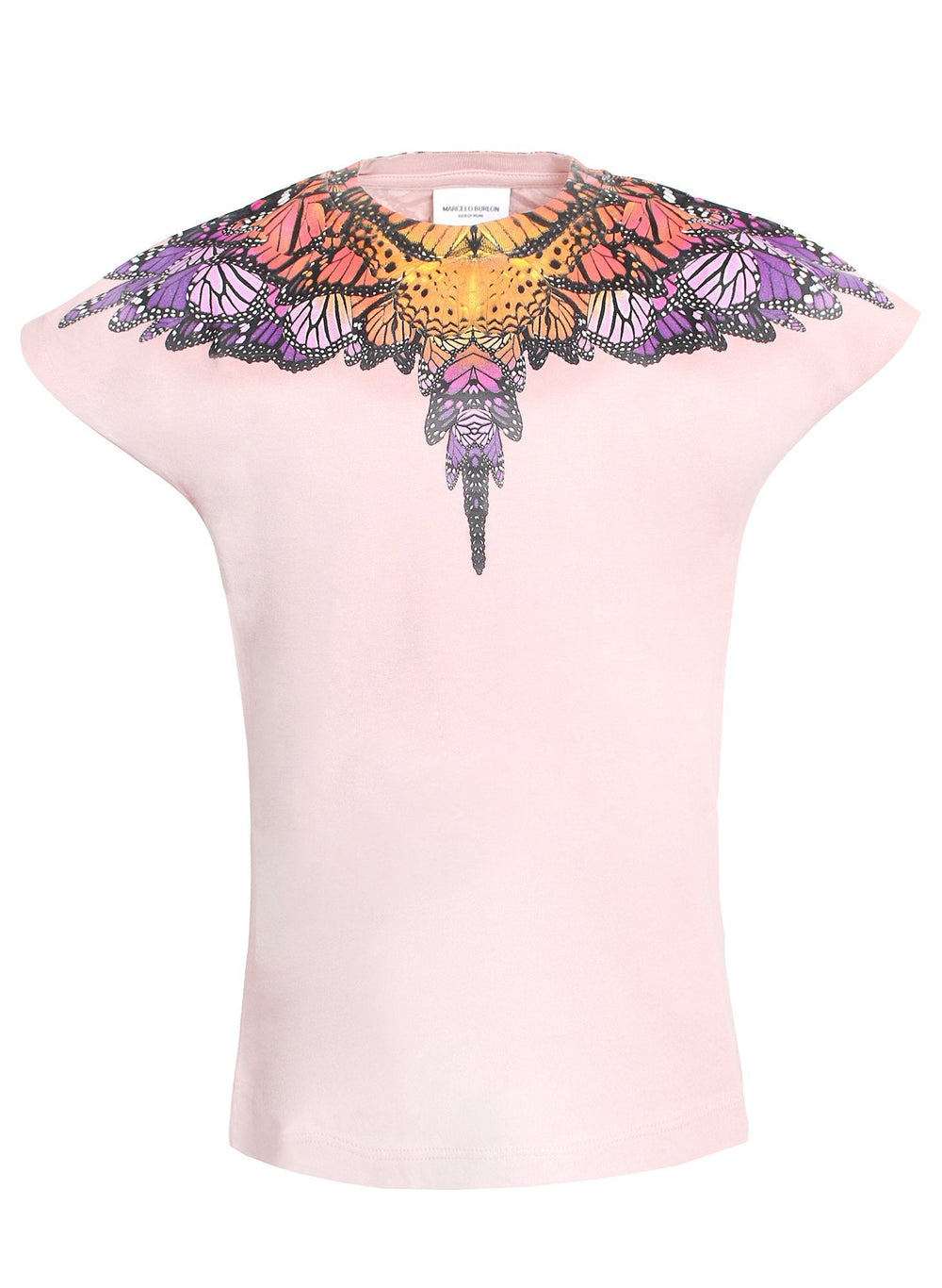 Marcelo Burlon Girls Butterfly Short Sleeve Tee in pink – view 1 of 2