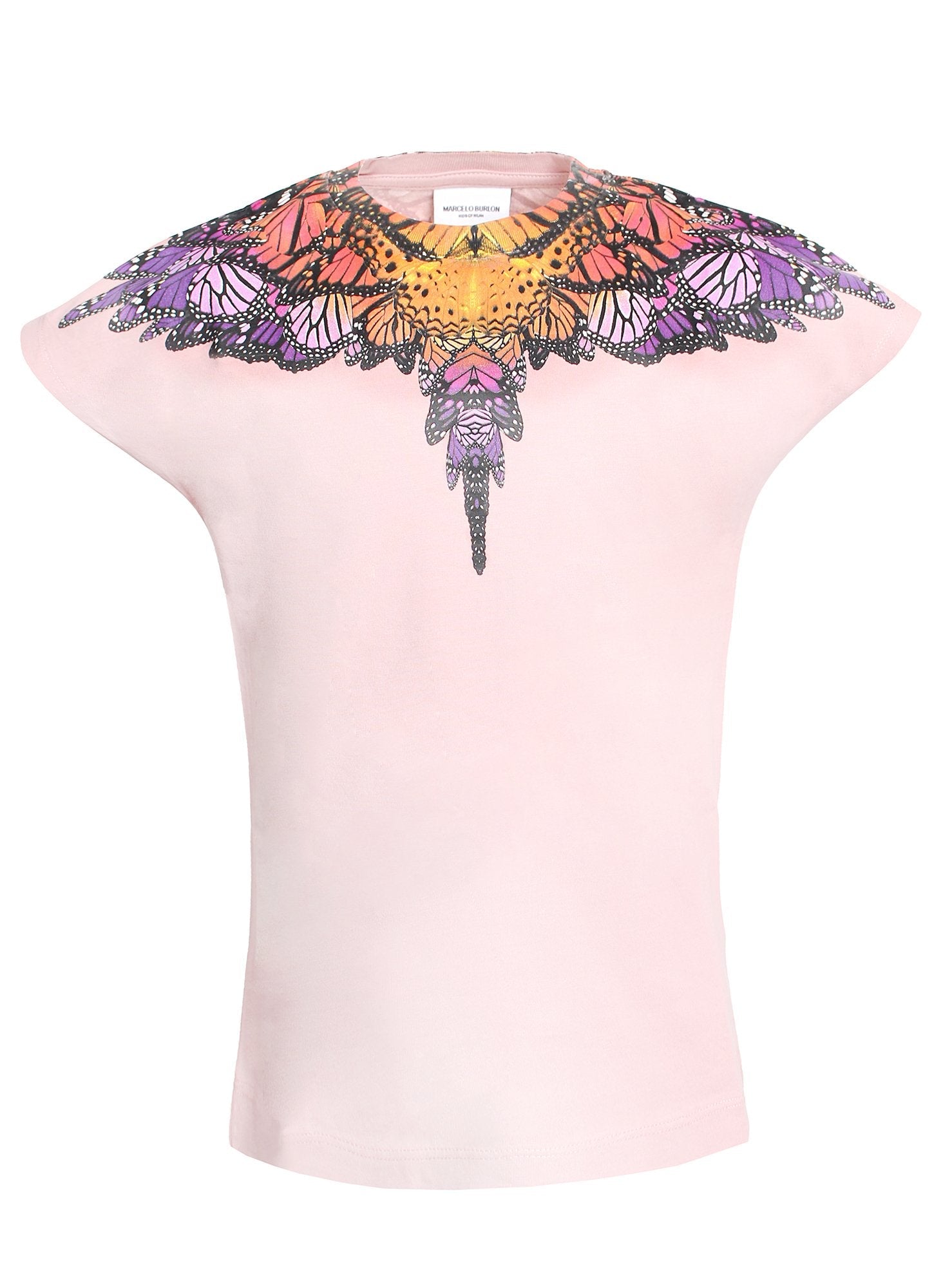 Marcelo Burlon Girls Butterfly Short Sleeve Tee in pink – view 1 of 2