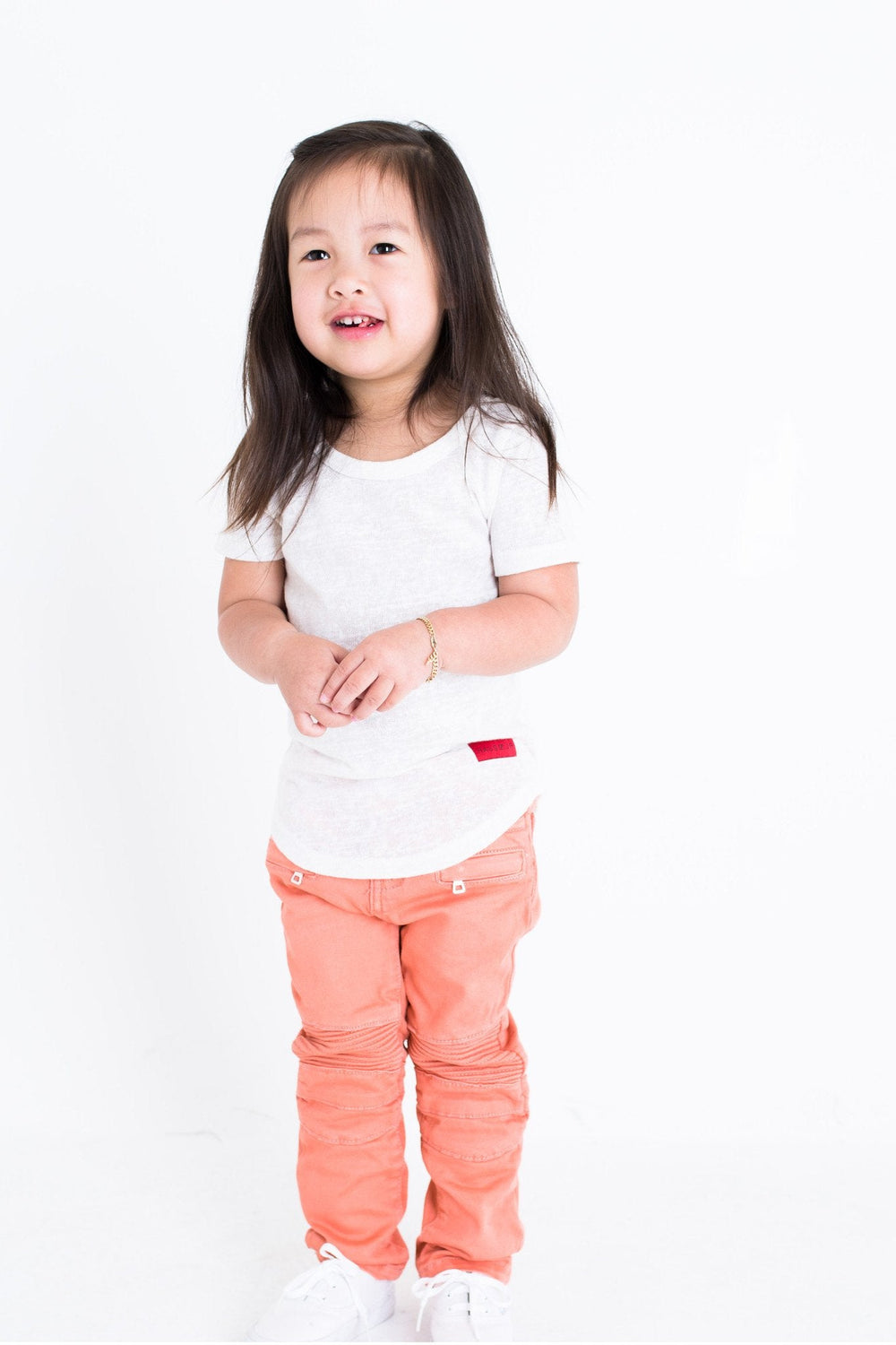 Haus of JR Salmon Shores Biker Denim in coral – view 3 of 3