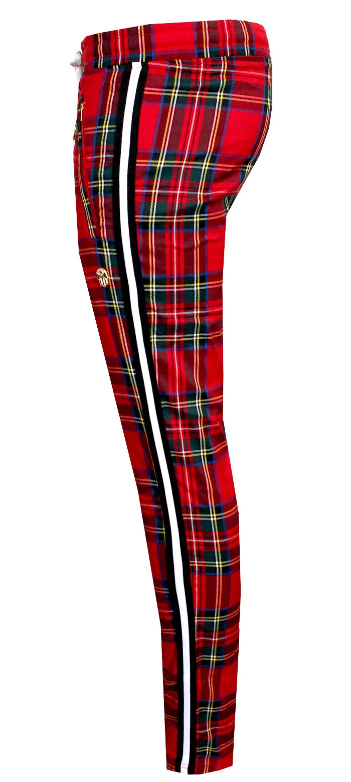 Kash Men's Plaid Track Pants in red – view 3 of 8