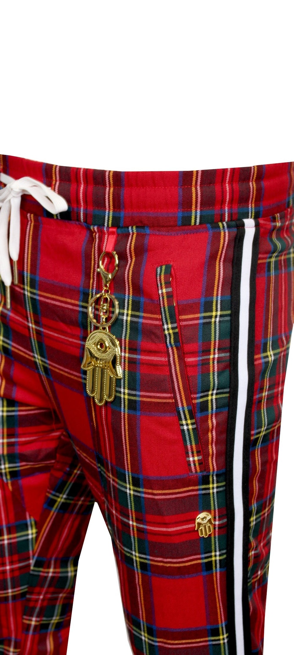 Kash Men's Plaid Track Pants in red – view 5 of 8