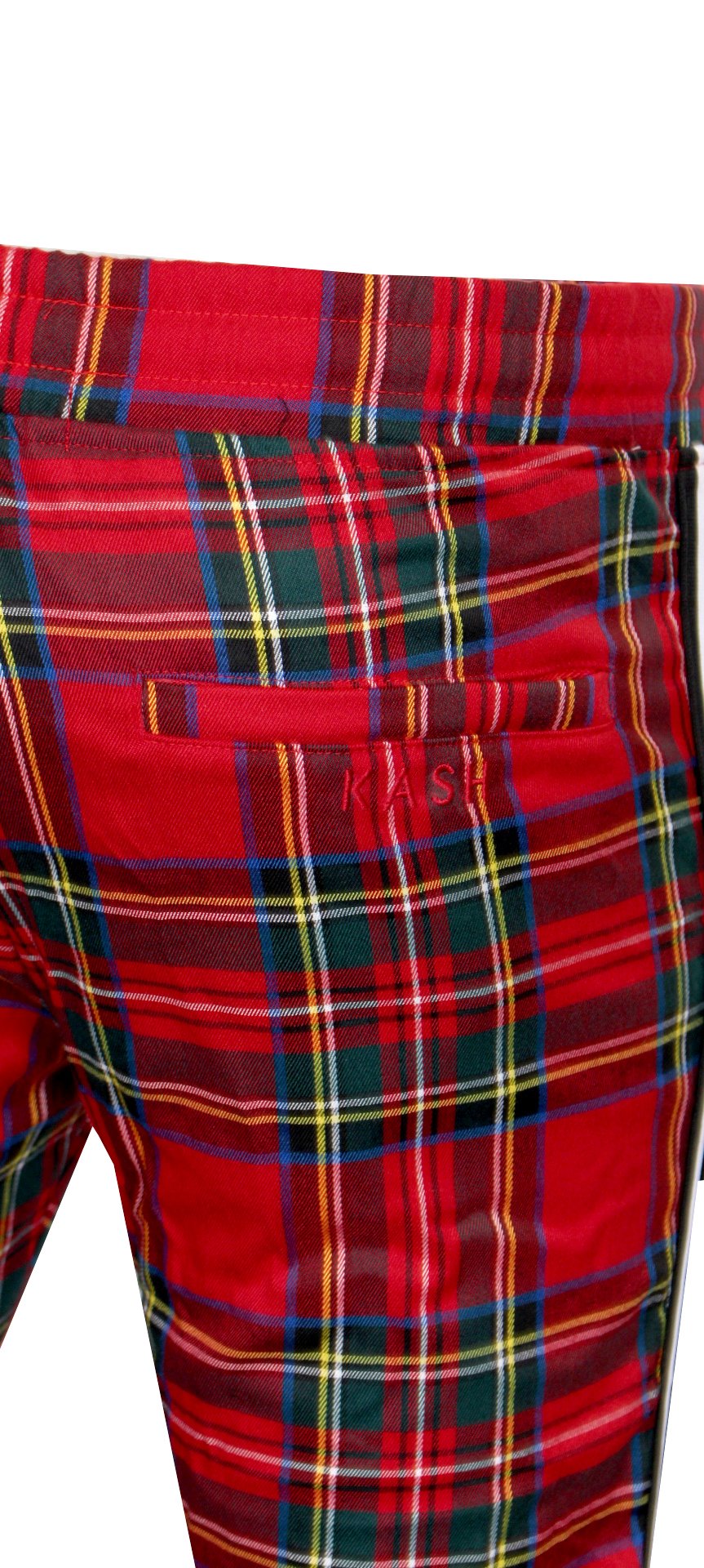 Kash Men's Plaid Track Pants in red – view 6 of 8