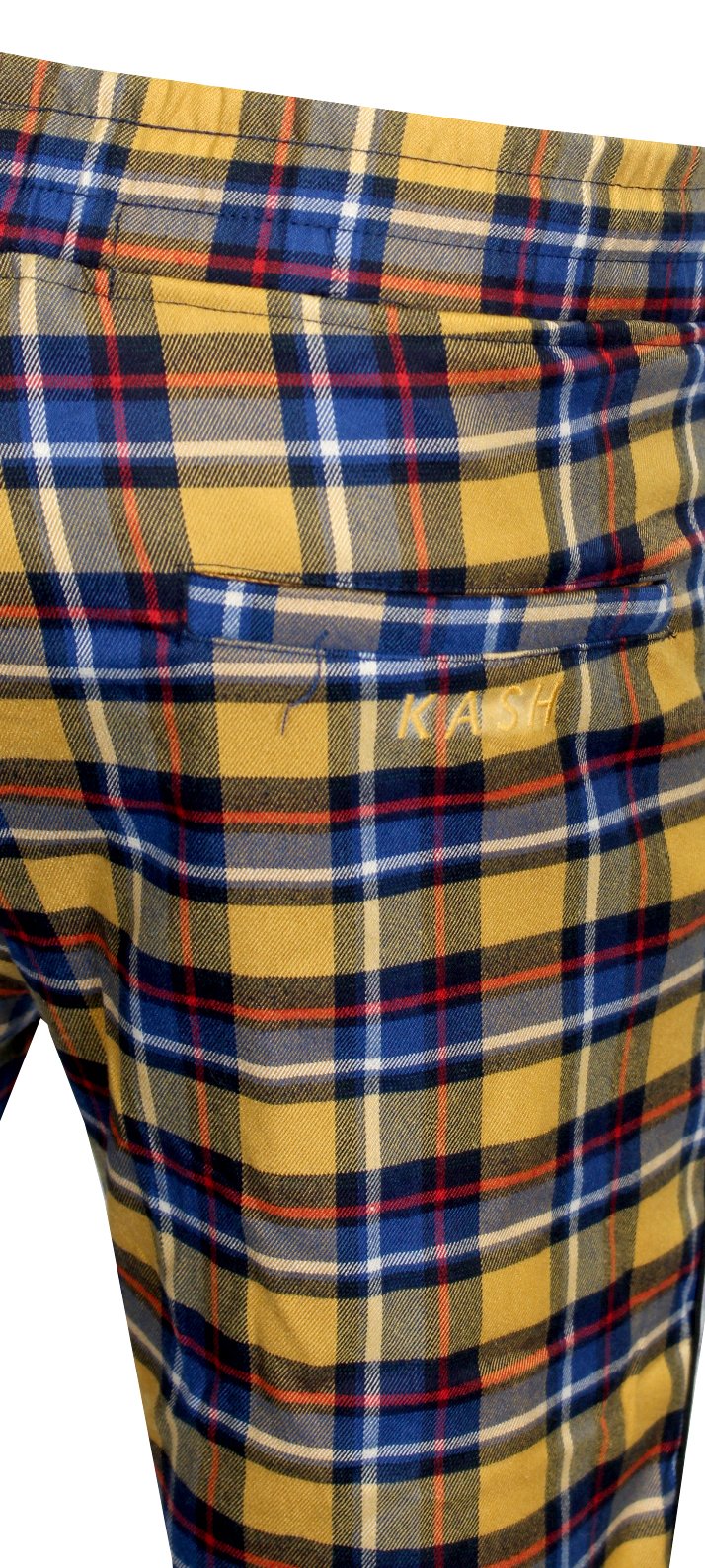 Kash men's plaid track pants from Private School Collection in gold — alternate view 6