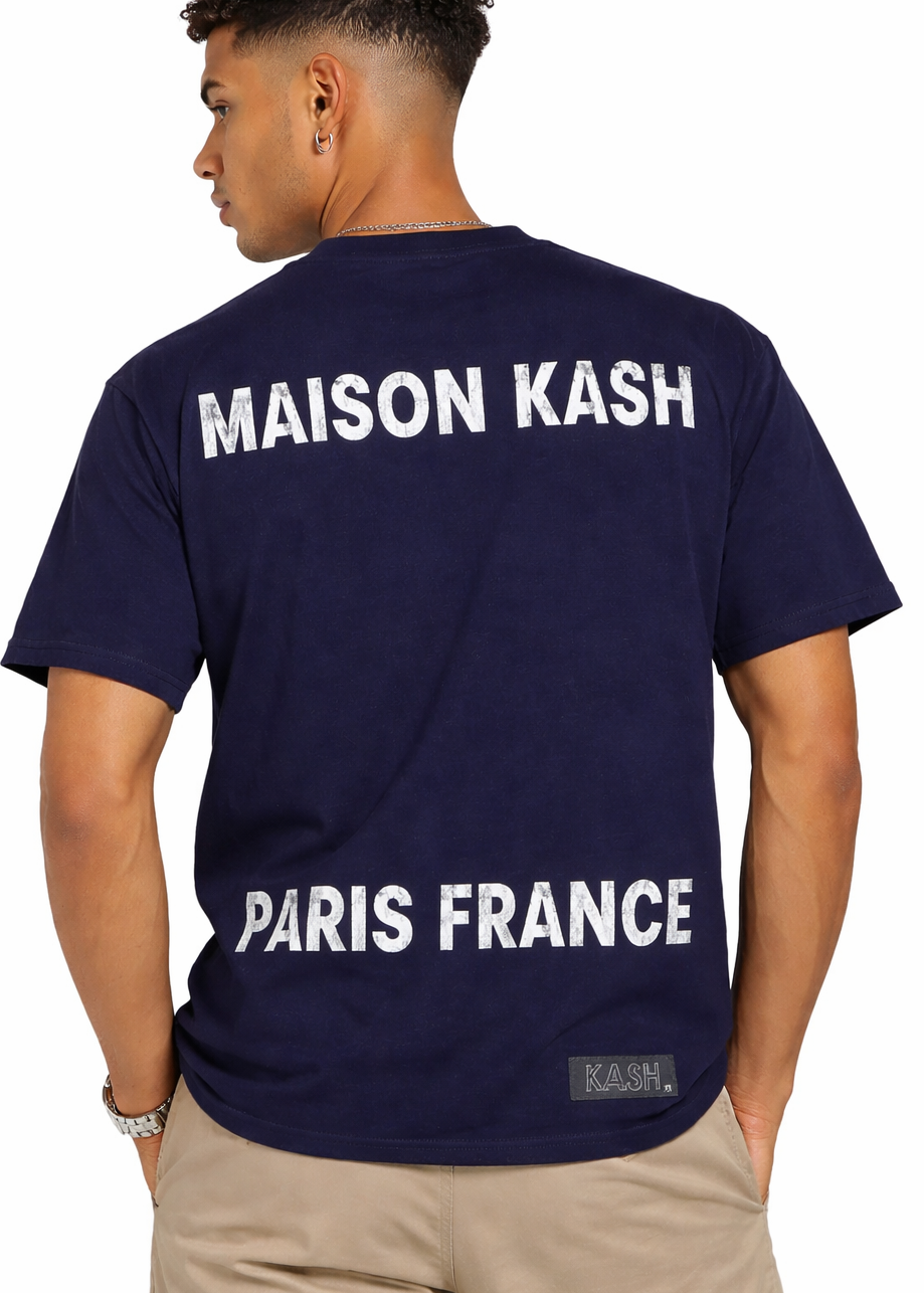 Maison Kash Tee in navy – view 1 of 4