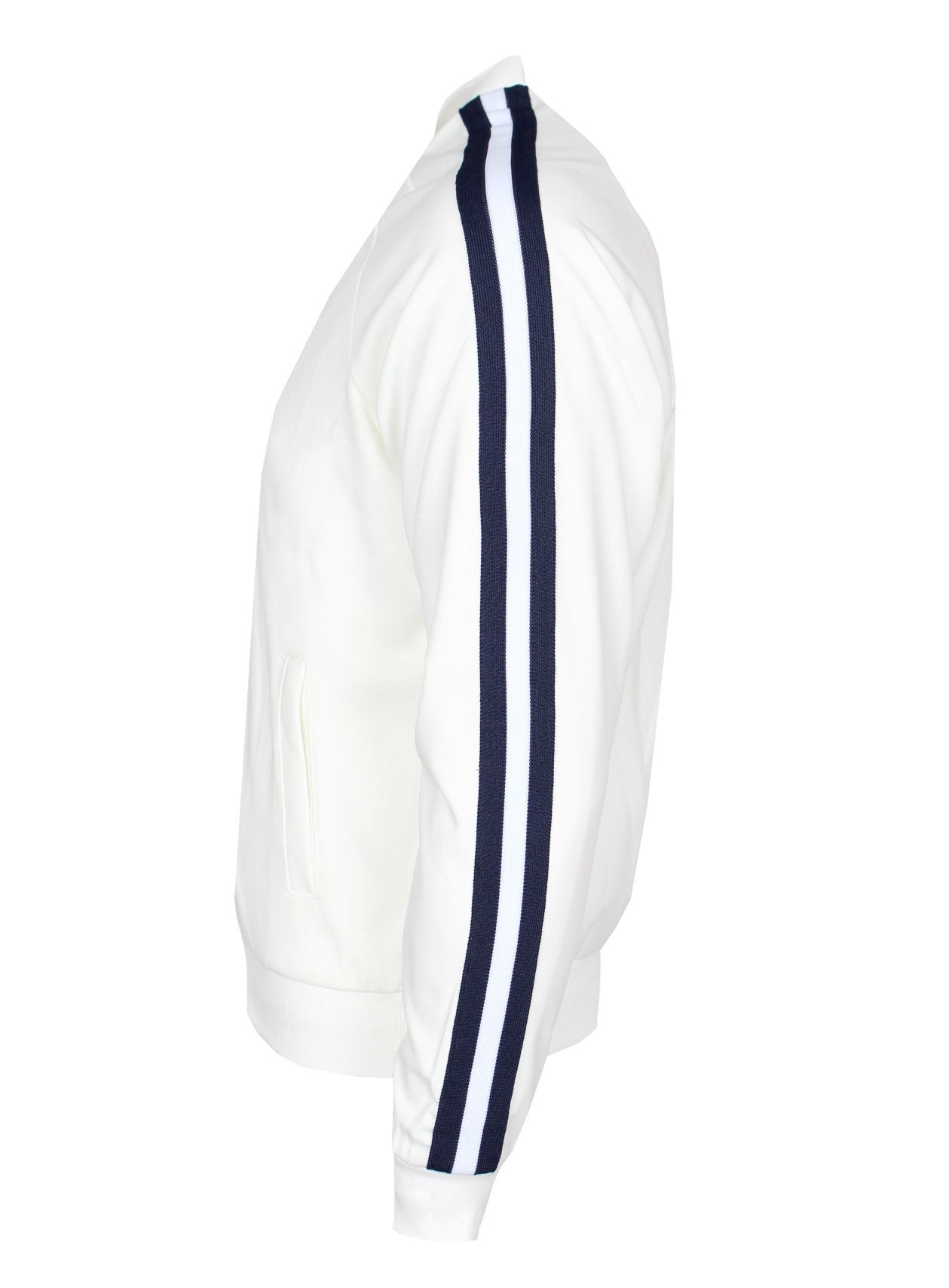 Kash Men's Side Stripe Long Sleeve Jacket in White – view 1 of 5
