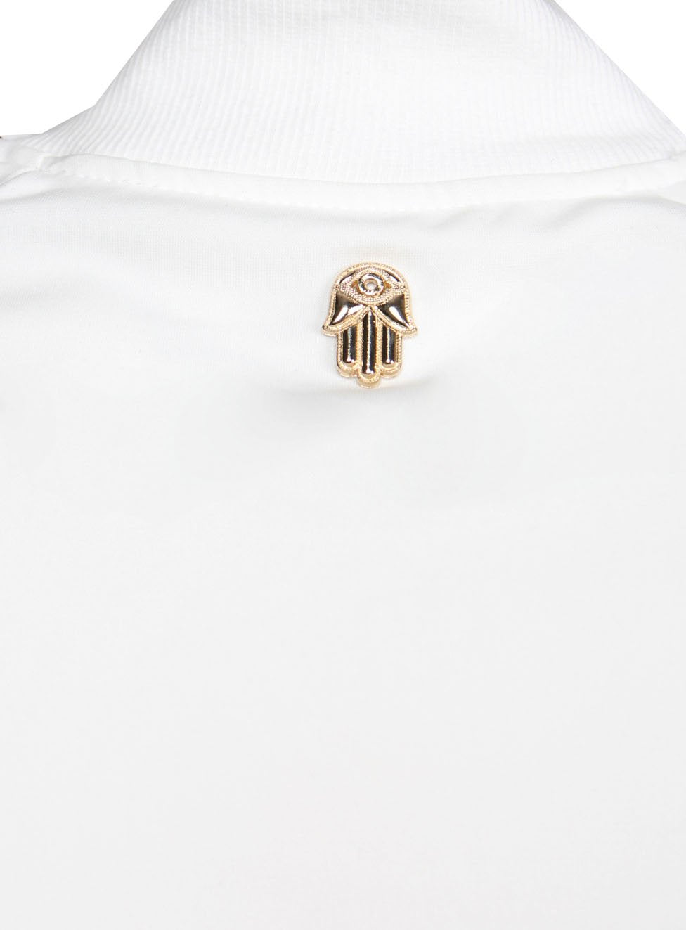 Kash Men's Side Stripe Long Sleeve Jacket in White – view 4 of 5