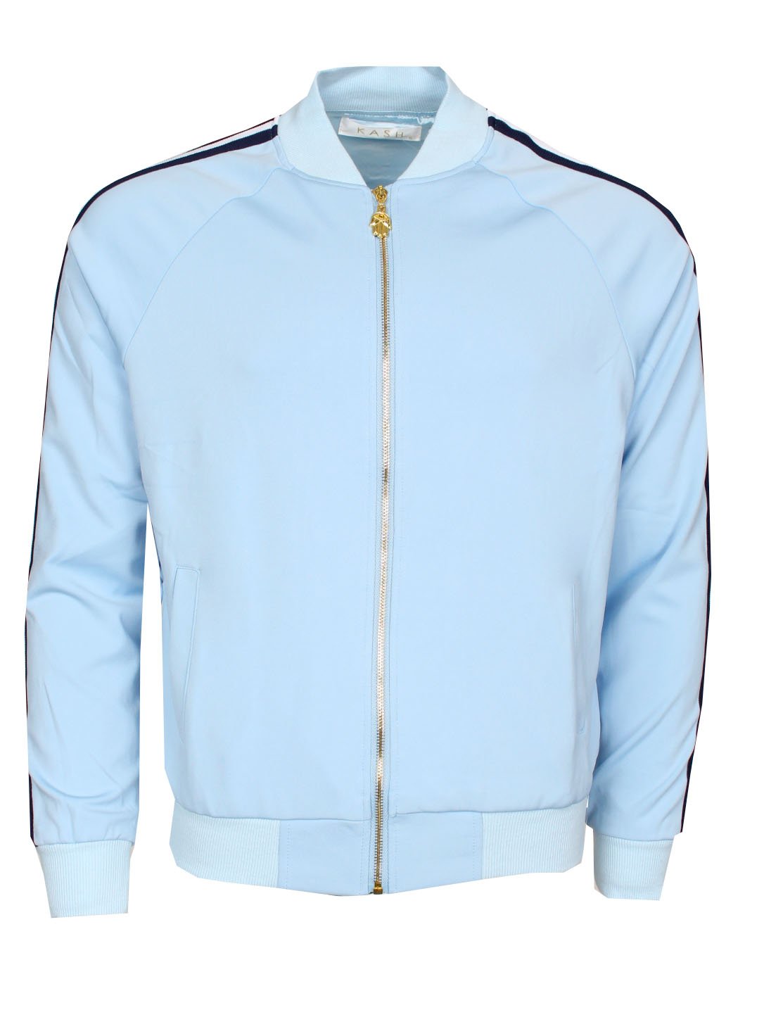 Kash Men's Long Sleeve Side Stripe Jacket in sky blue – view 2 of 5
