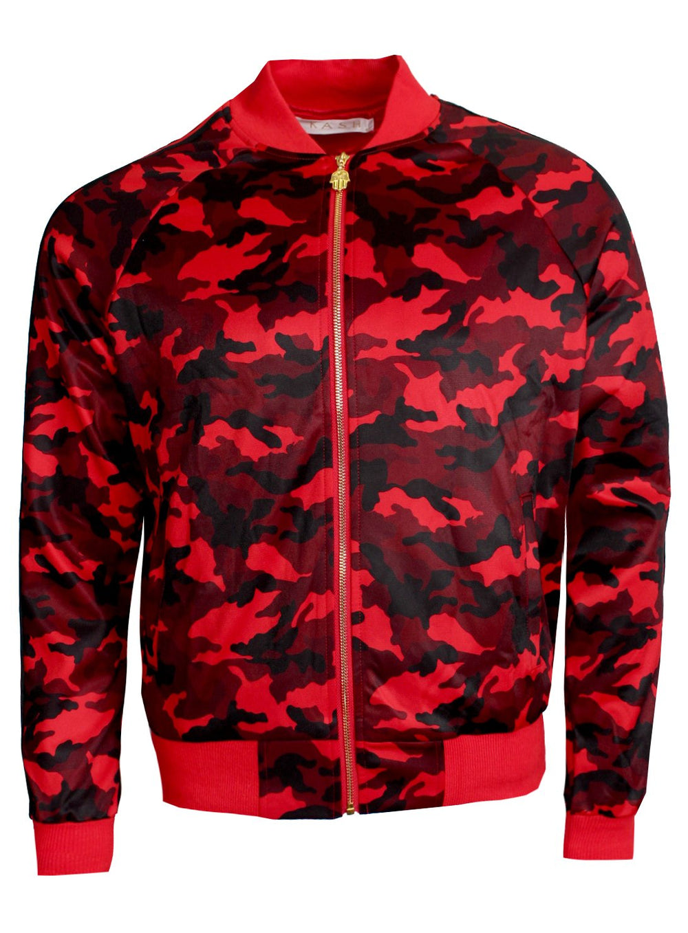 Kash Camouflage Track Jacket in red – view 1 of 6