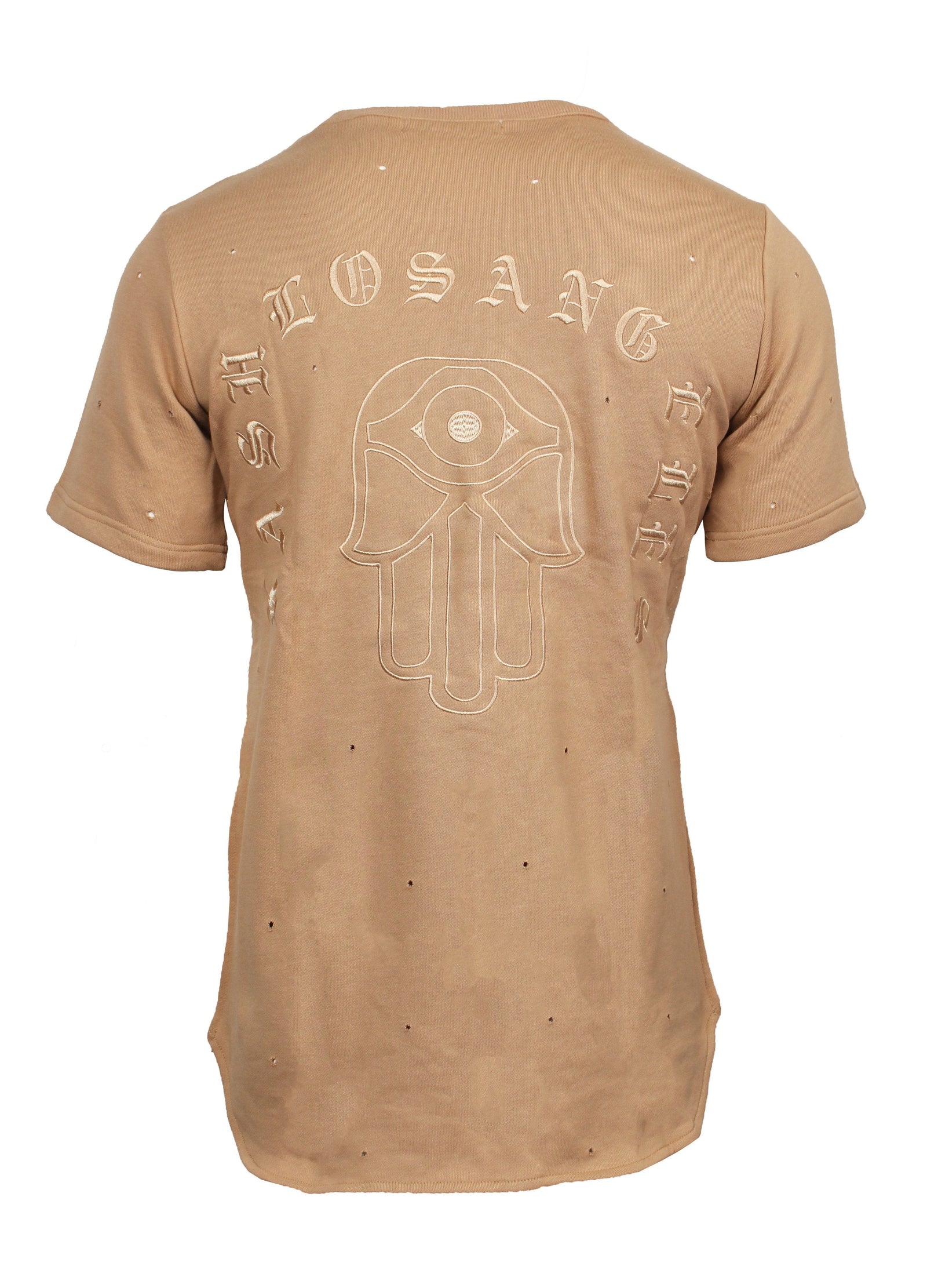 Kash Men's Elongated Bullet Hole Tunic in cream – view 2 of 3