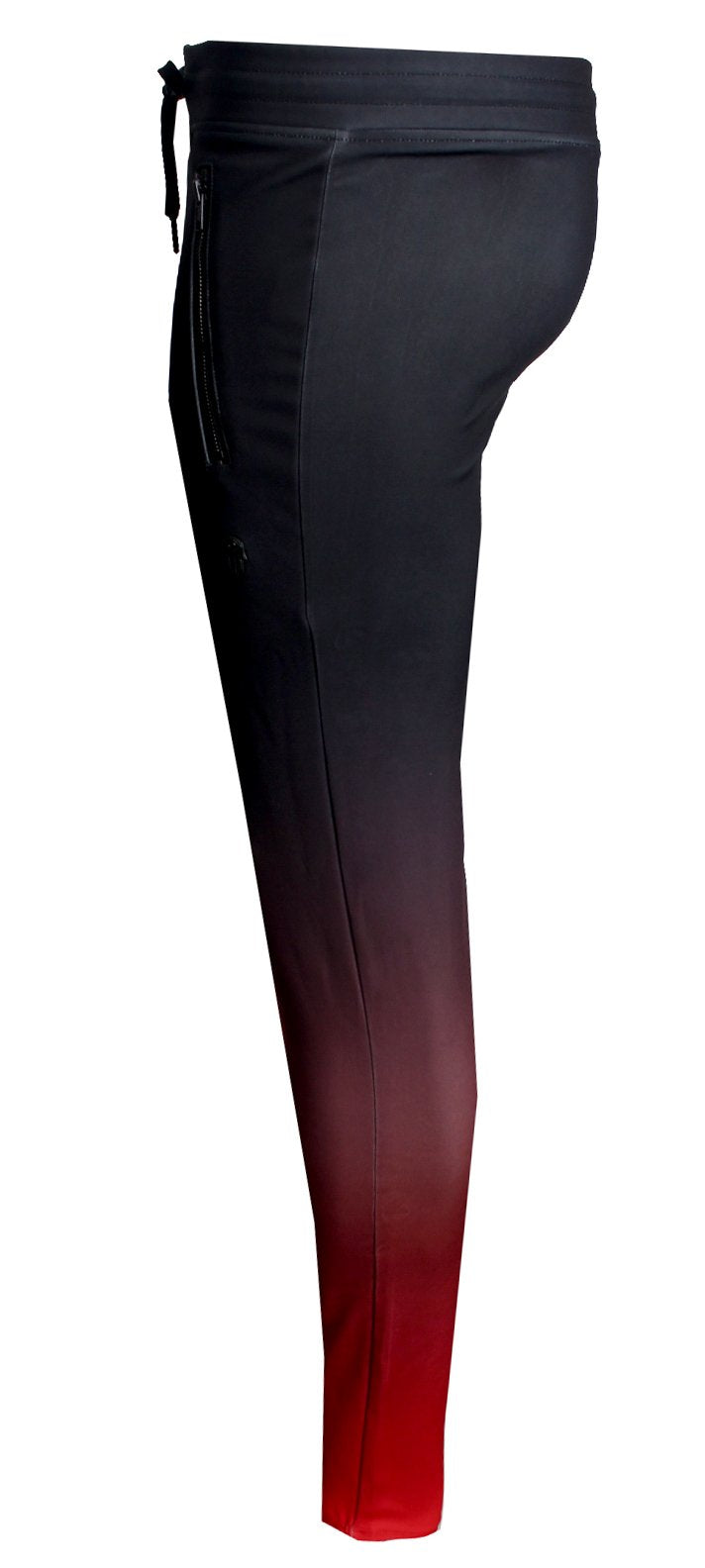 Men&#39;s Split Color Long Sleeve Track Jacket-Black and Red