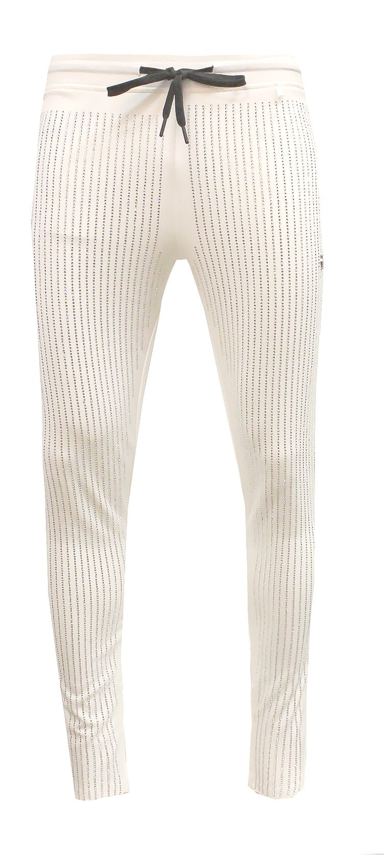 Kash Men's All Over Diamonds Pants in white/clear – view 5 of 13