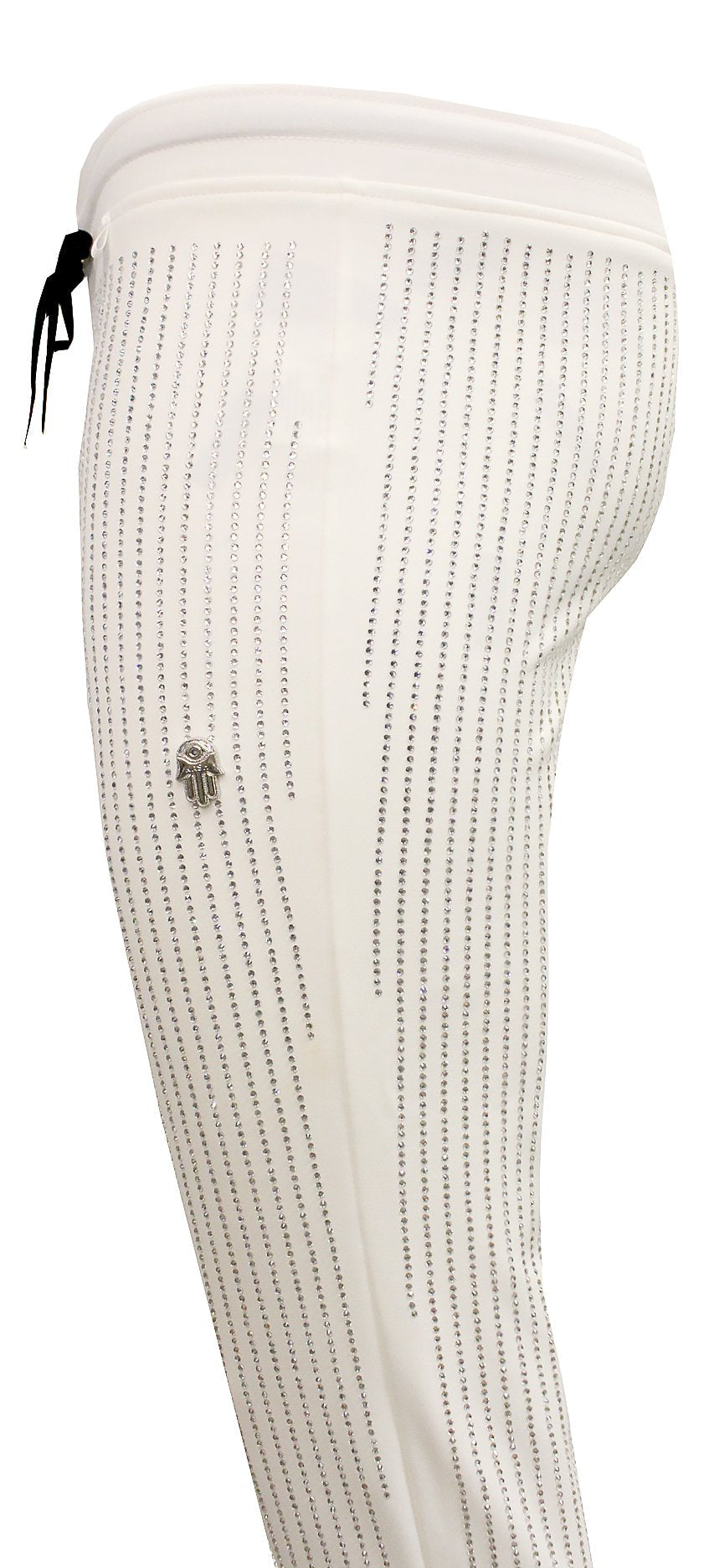 Kash Men's All Over Diamonds Pants in white/clear – view 13 of 13