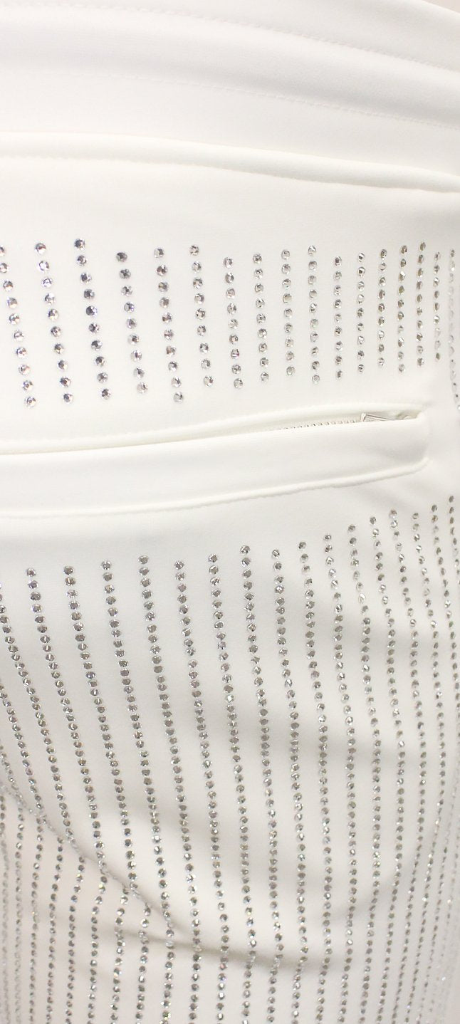 Kash Men's All Over Diamonds Pants in white/clear – view 10 of 13