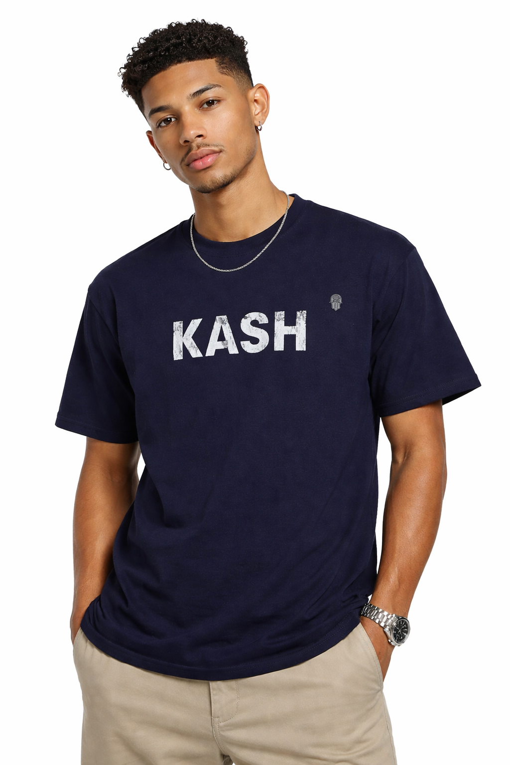 Maison Kash Tee in navy – view 2 of 4