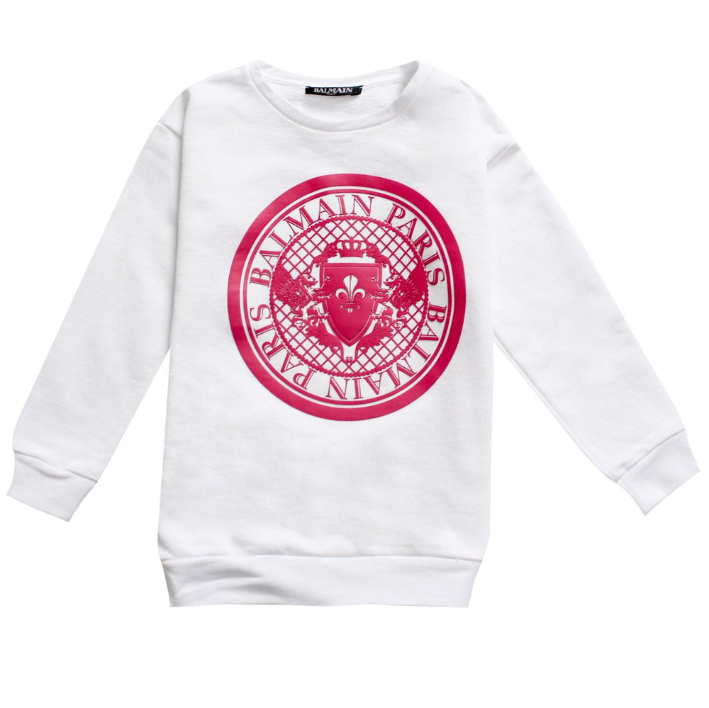 Balmain Kids Sweatshirt with Round Logo in white – view 1 of 2