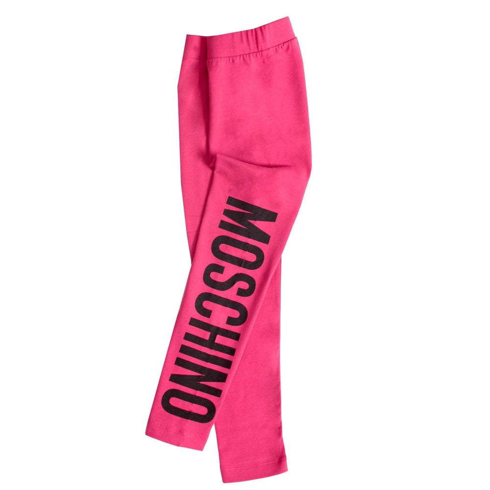 Moschino Kids Girls' Logo Leggings in fuchsia – view 1 of 2