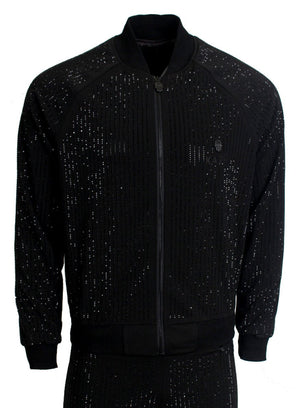 Kash Men's Black Crystal Track Jacket – Black
