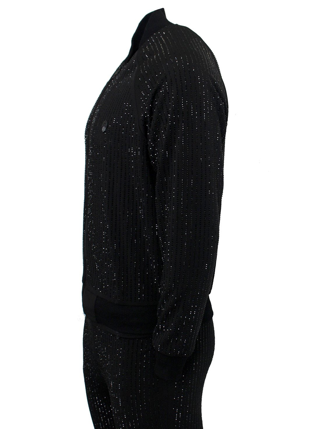 Men's Long Sleeve Diamond Jacket-Black/Black