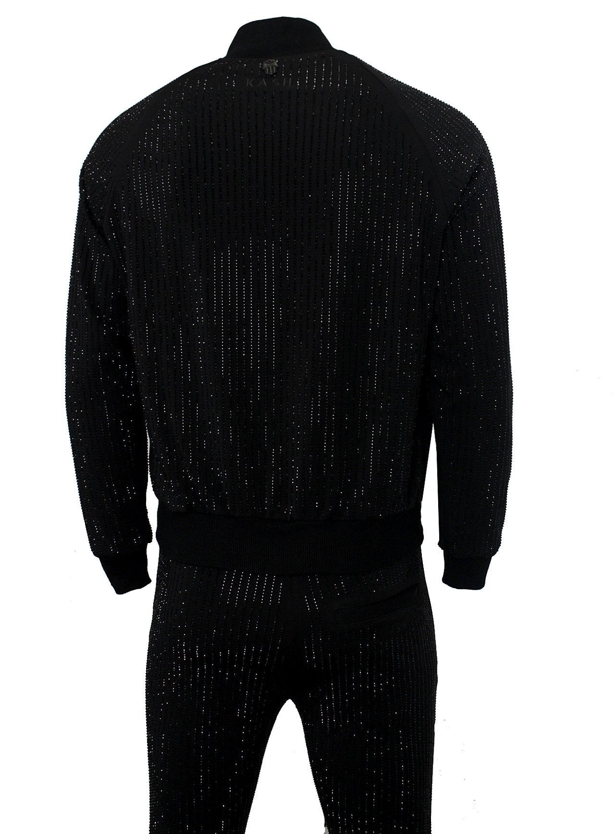 Men's Long Sleeve Diamond Jacket-Black/Black