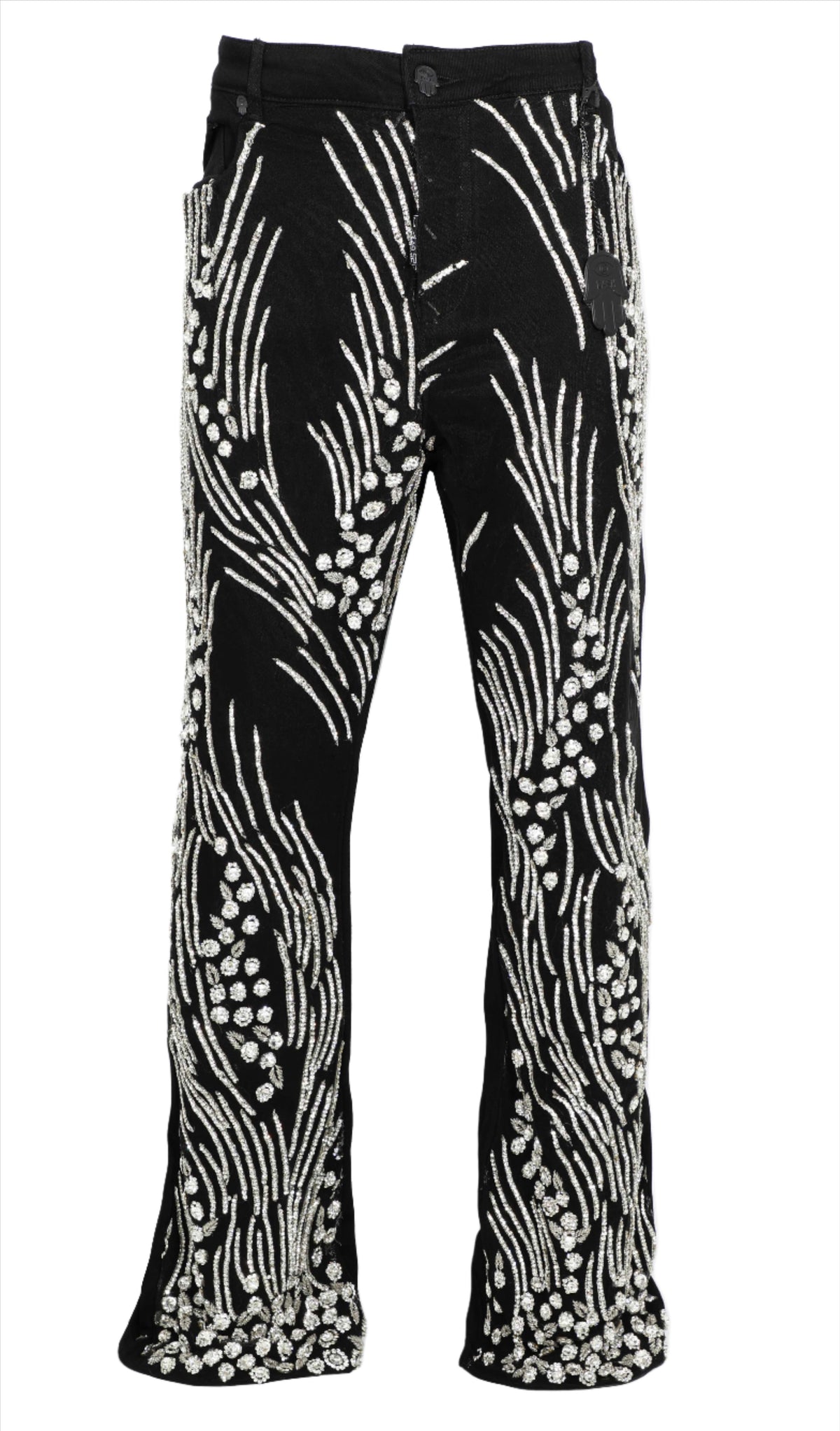 KASH SAFARI DIAMOND STACKED JEANS- BLACK