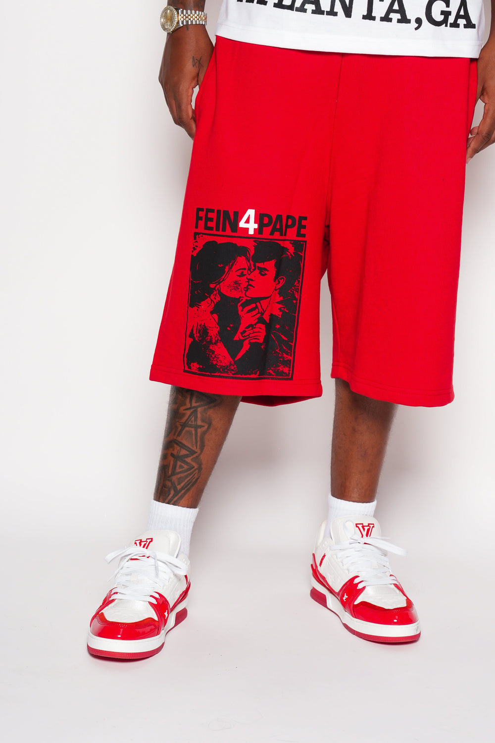 Fein 4 Pape Heartbreak Shorts Red - on model
