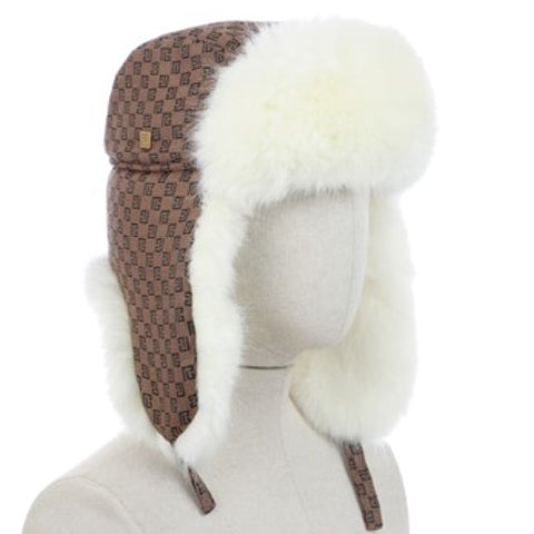 MINI MONOGRAM JACQUARD CHAPKA - BROWN