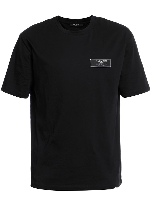 BALMAIN Tシャツ PIERRE BALMAIN LABEL T-SHIRT - BLACK - PureAtlanta.com