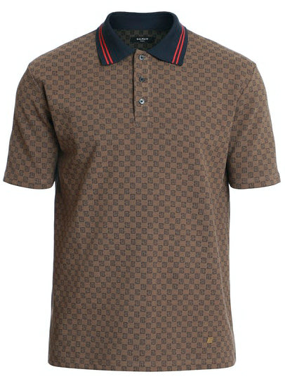 Balmain Mini Monogram Jacquard Polo in brown – view 1 of 1