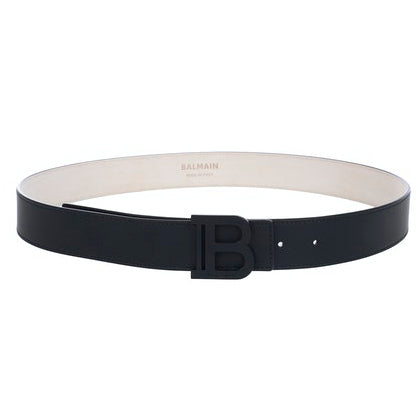 B-BELT 3,5CM-RUBBERIZED LEATHER - BLACK