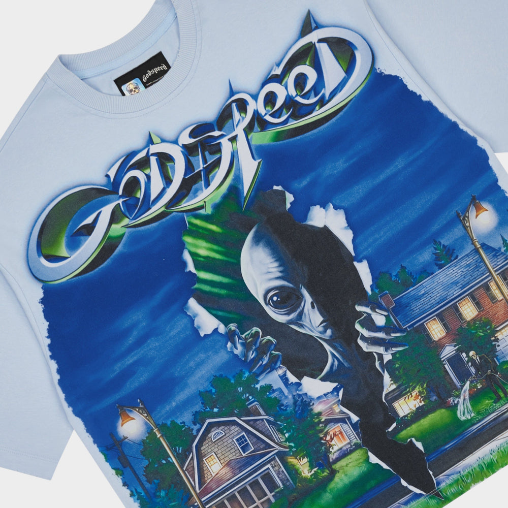 Godspeed Neighborhood Watch T-shirt in Ice Blue, alternate view