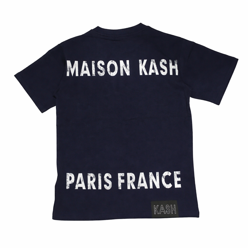 Maison Kash Tee in navy – view 3 of 4