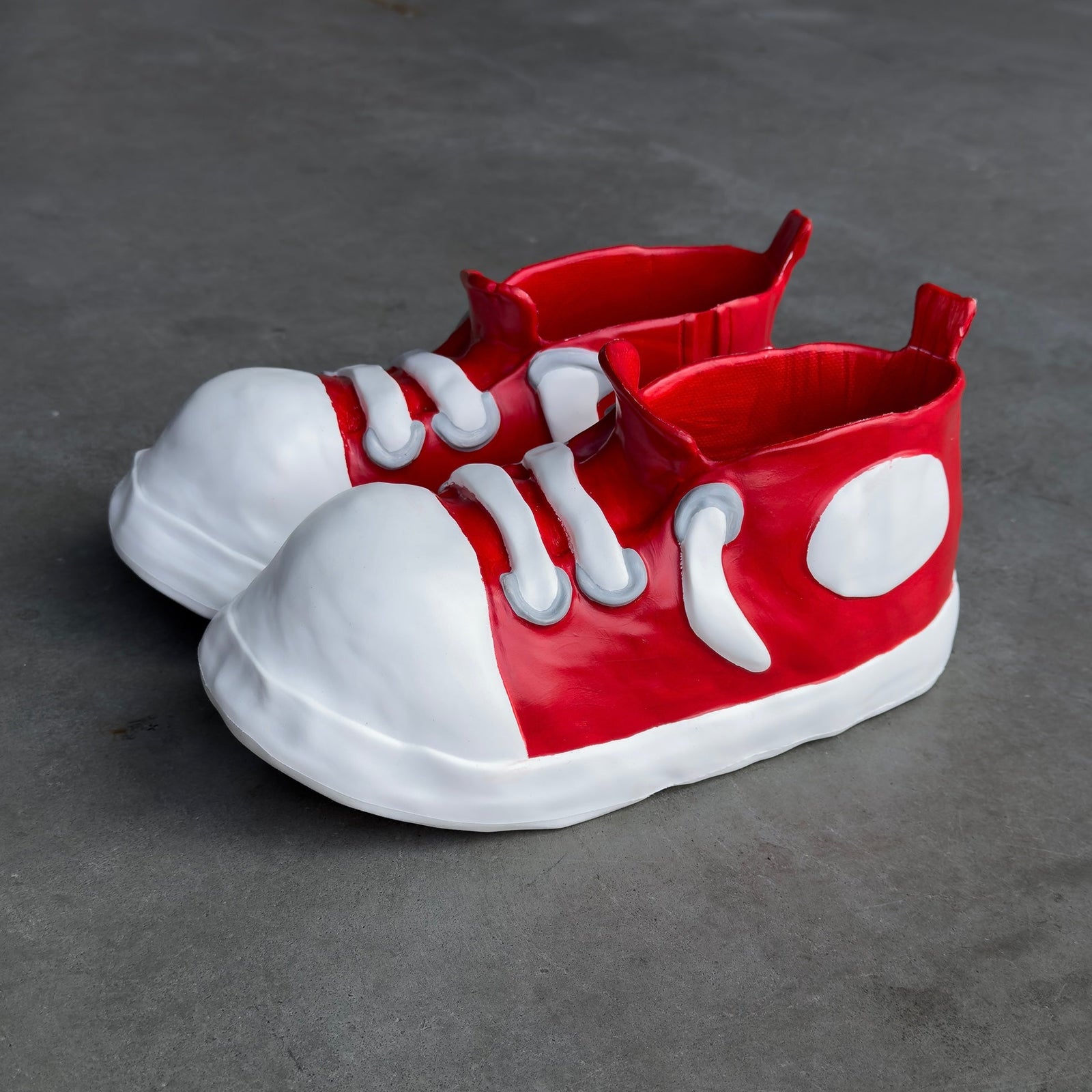 Bravest Studios Clay Shoe in red and white, side view