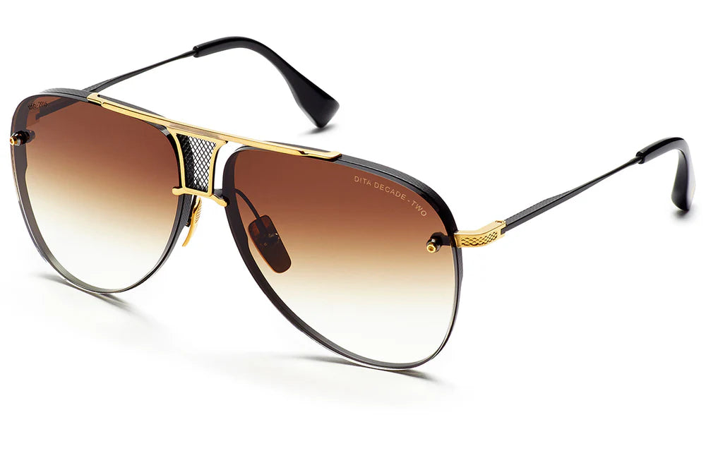 DITA Decade-Two// Matte Black - 18k Gold w/Dark Brown to Clear- AR