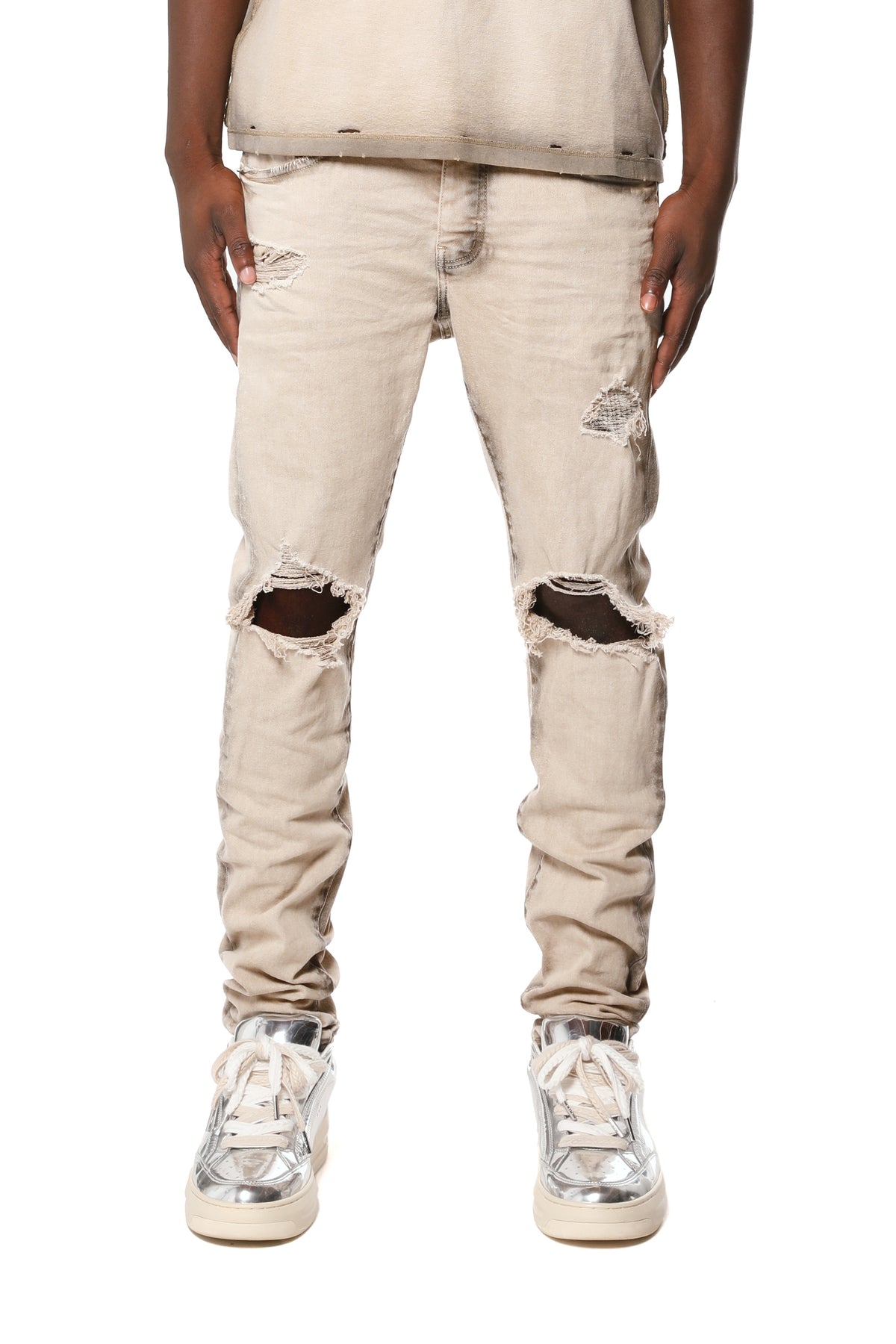Skinny Coated Seam - Tan