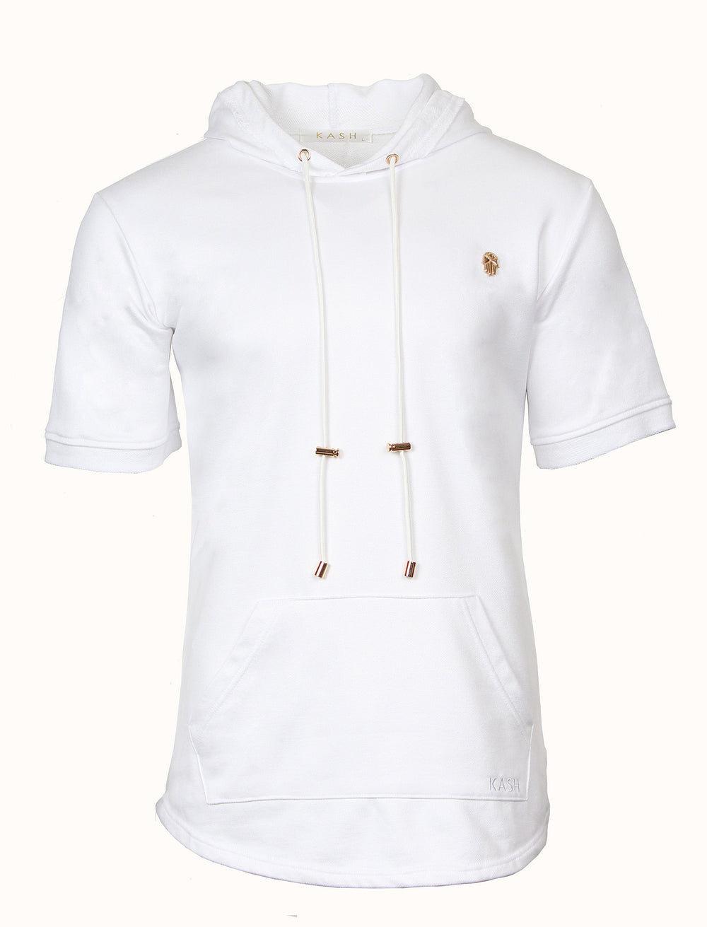 Kash Terry Suede Short Sleeve Hoodie with Gold Accents – photo 5