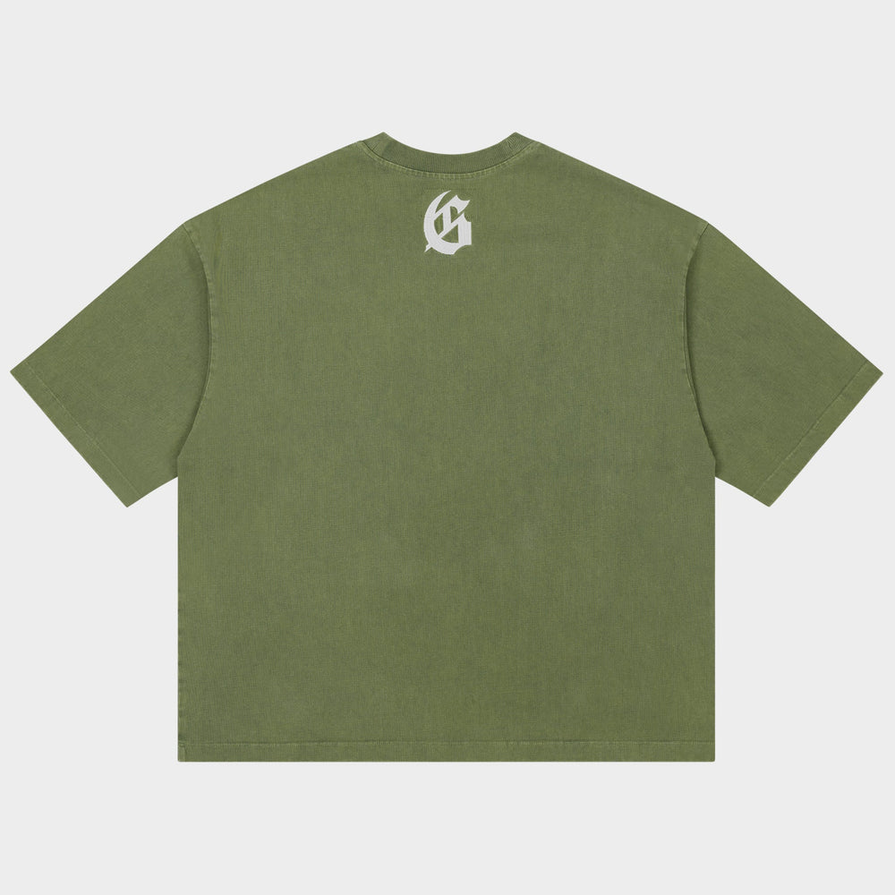 Godspeed VITAL Tee in Olive Washed, back