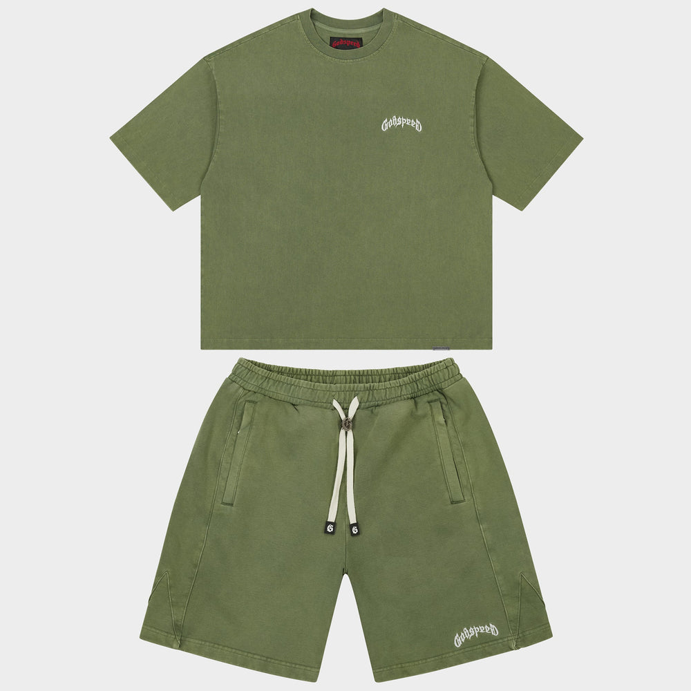 Godspeed VITAL Tee and Shorts set in Olive Washed