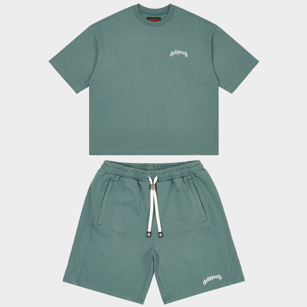 Godspeed VITAL Tee and Shorts set in Sage Smoke