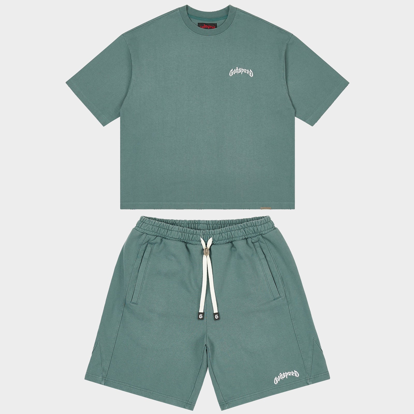 Godspeed VITAL Tee and Shorts set in Sage Smoke