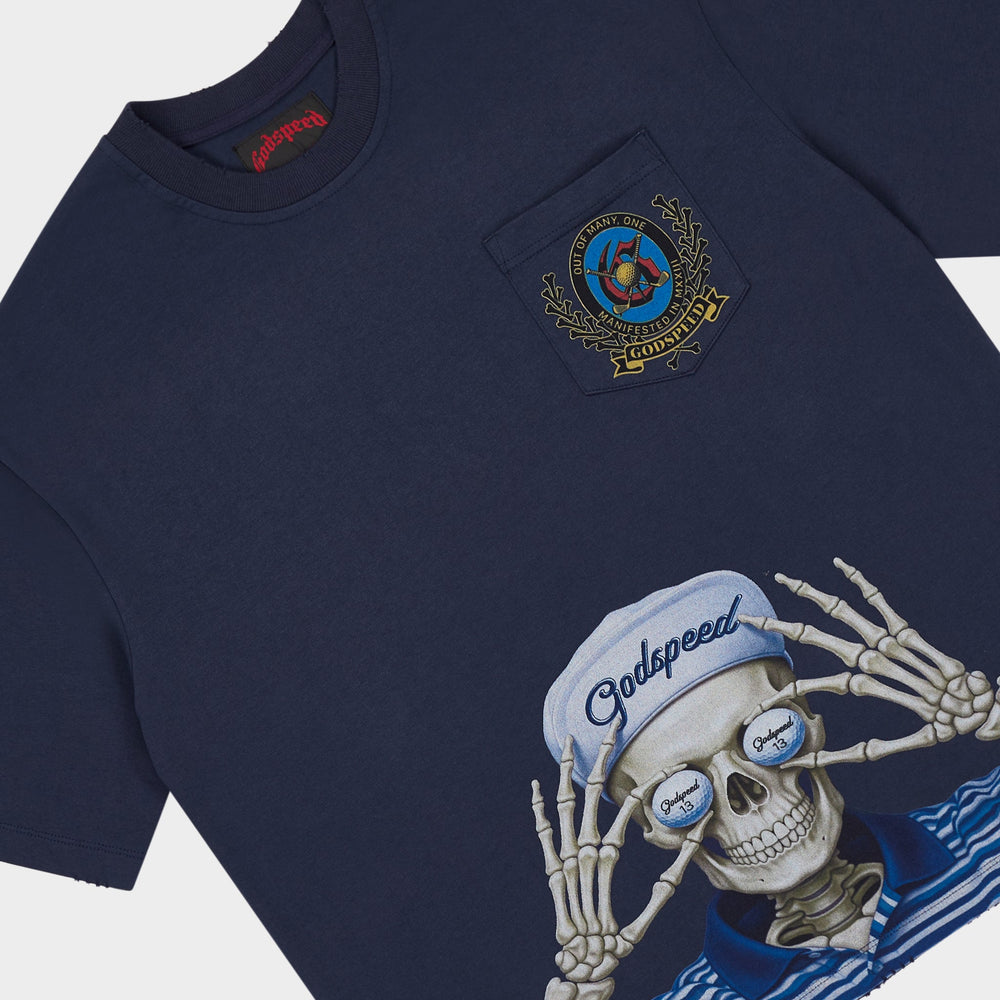 Godspeed Golf Days Pocket T-shirt in Navy, alternate view