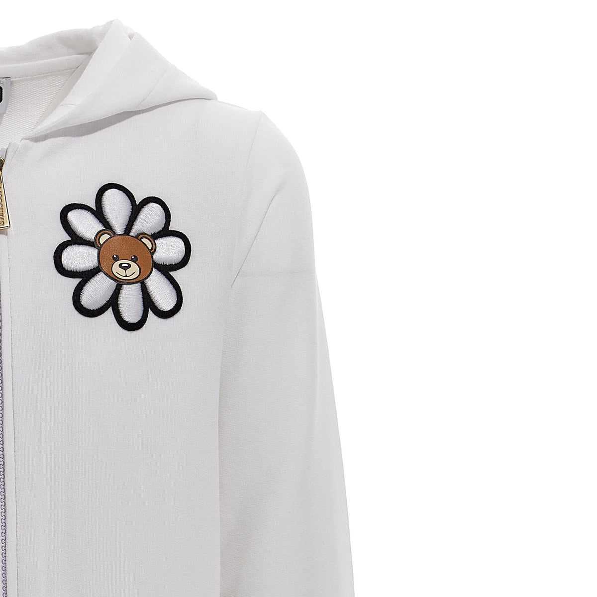 Girls Hooded Sweatshirt Ruffles and Flowers Bear Print