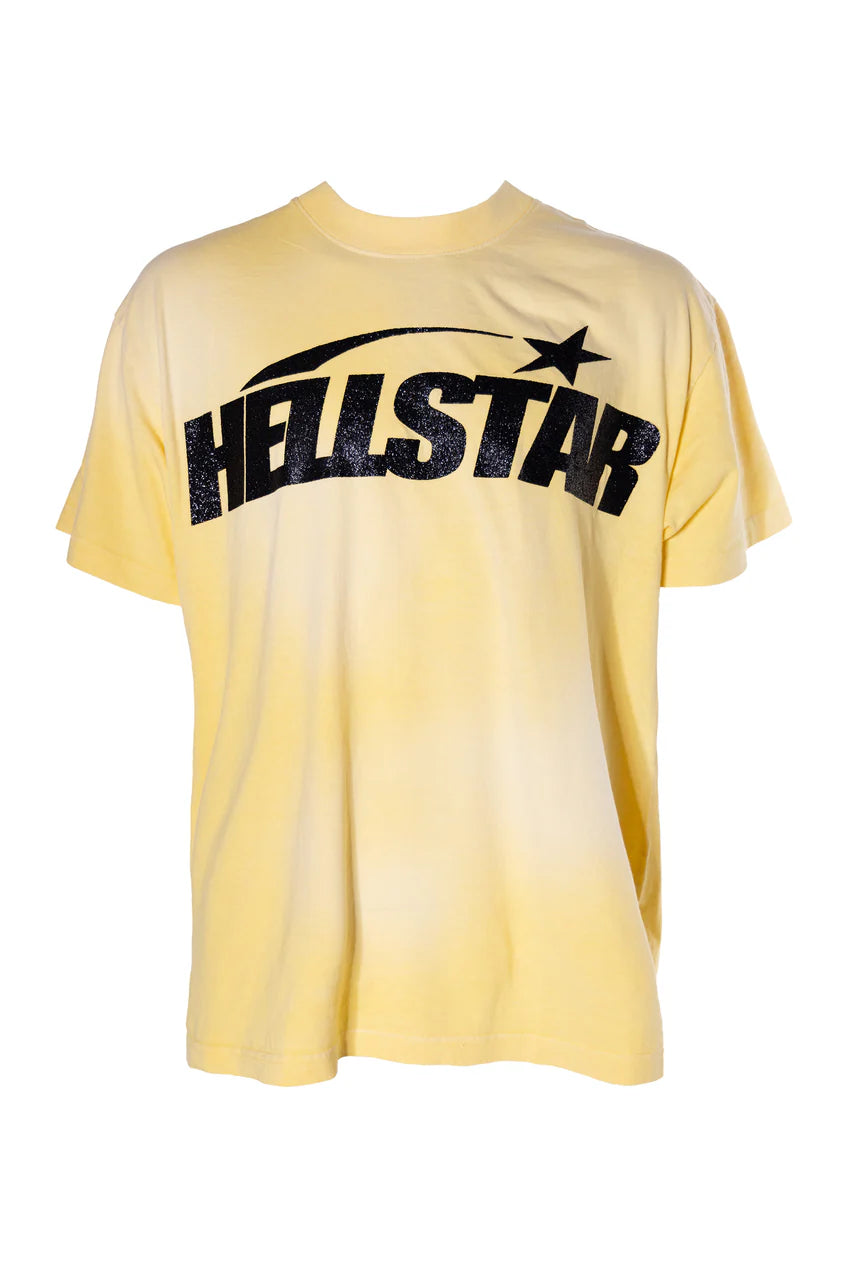 HELLASTAR CLASSIC GLITTER LOGO T-SHIRT - YELLOW