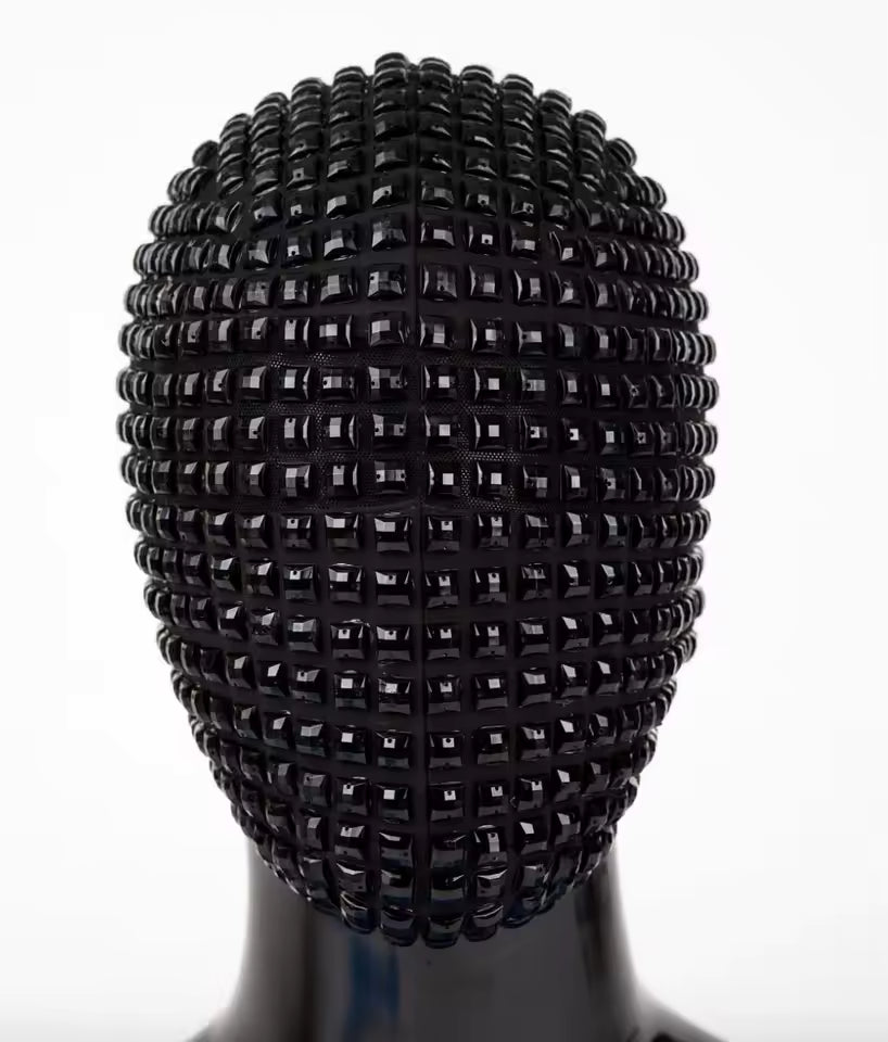 Fashion Rhinestones Full Face Mask - Black