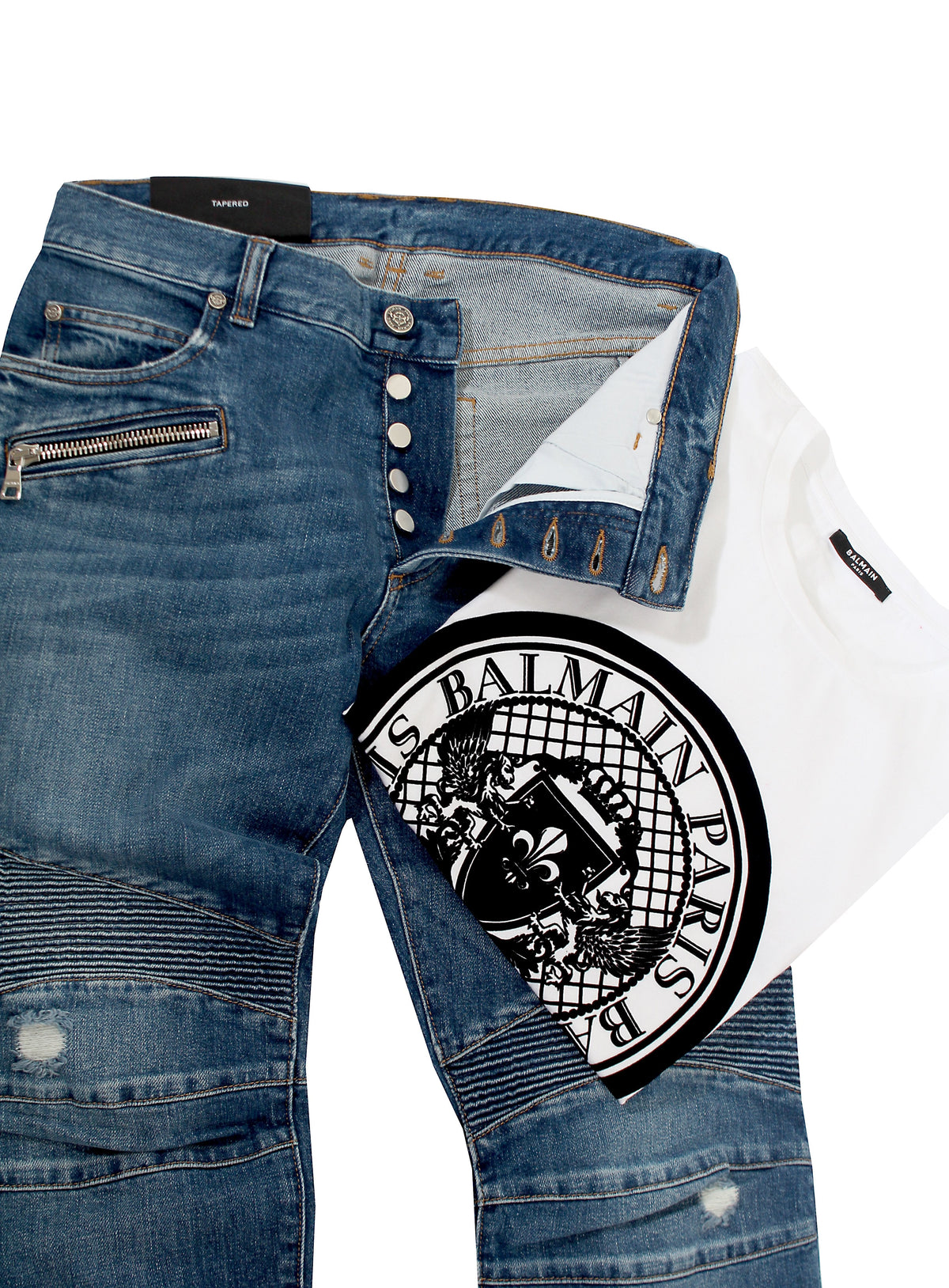 Ribbed Tapered Jeans - Vintage Used